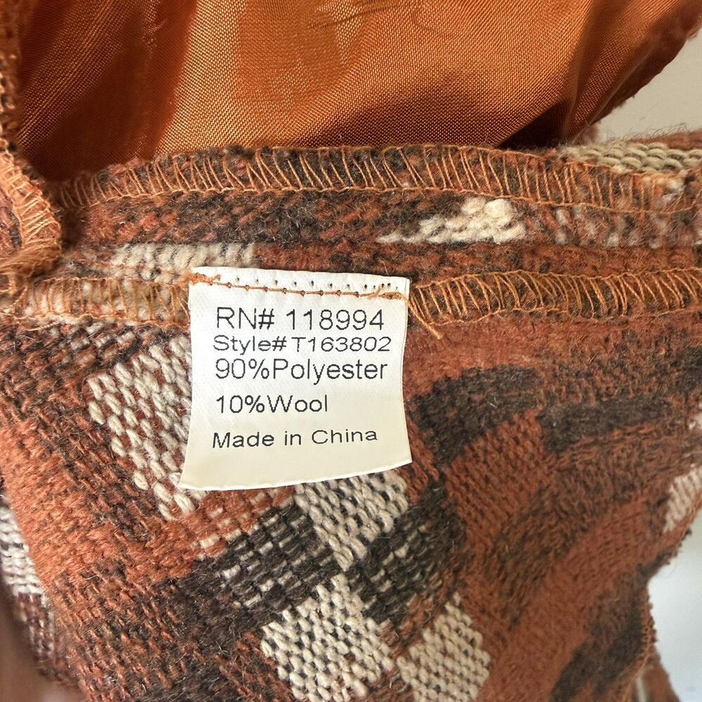 Piko 1988 Small Wool Blend Checkered Waterfall Sweater Vest Open Cardigan Fall - Picture 5 of 8